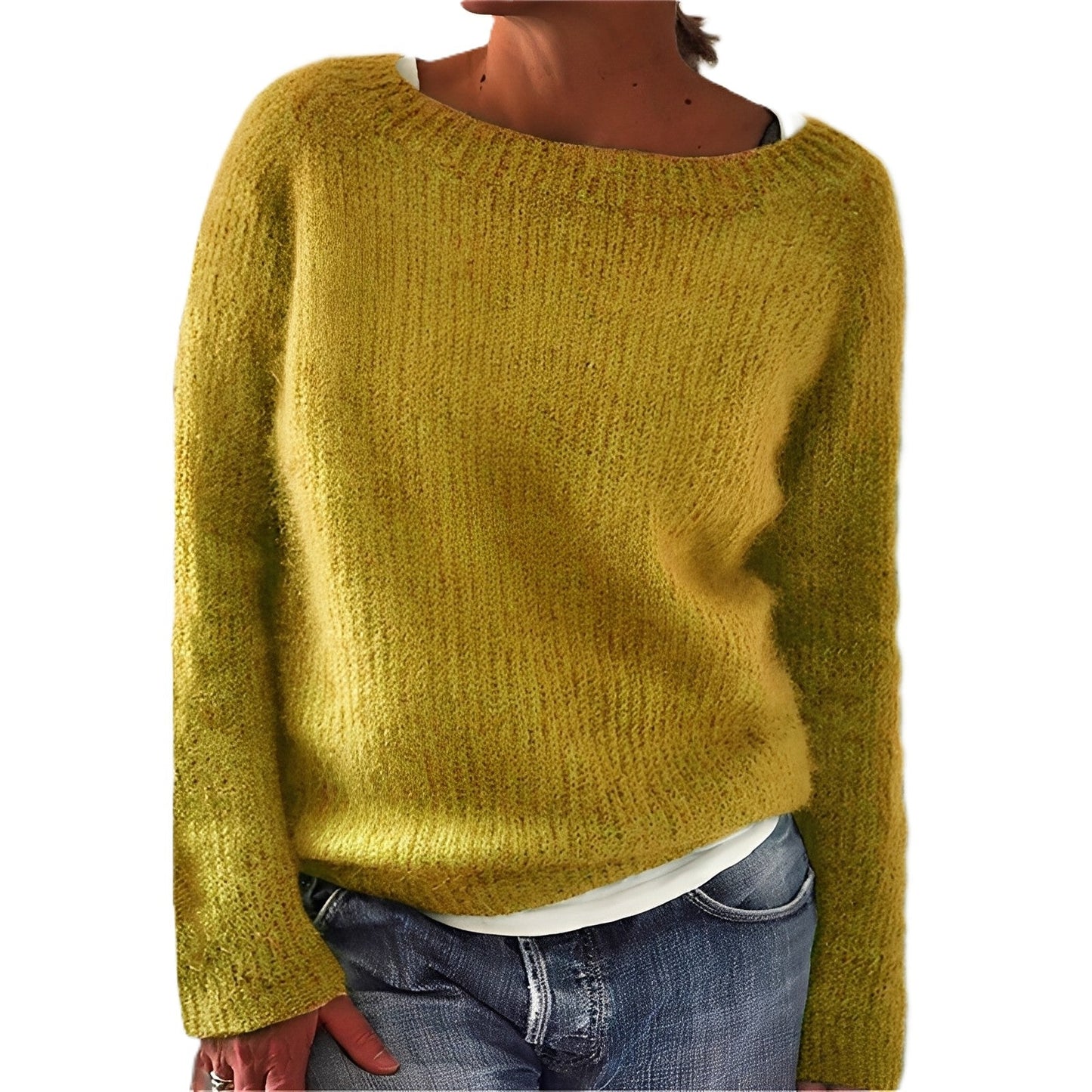 Angelia - Maglia casuale e calda in morbida maglia per donne