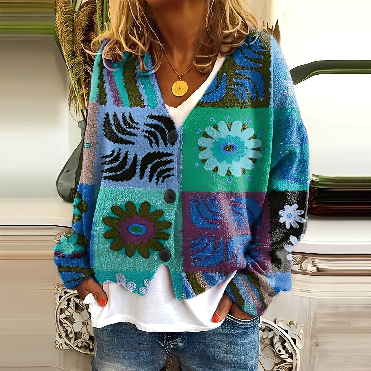 Nydia - Maglione morbido e casual con stampa per donne 