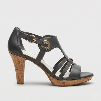 Carla™ | Sandali con Tacco in Sughero e Cinturini in Pelle
