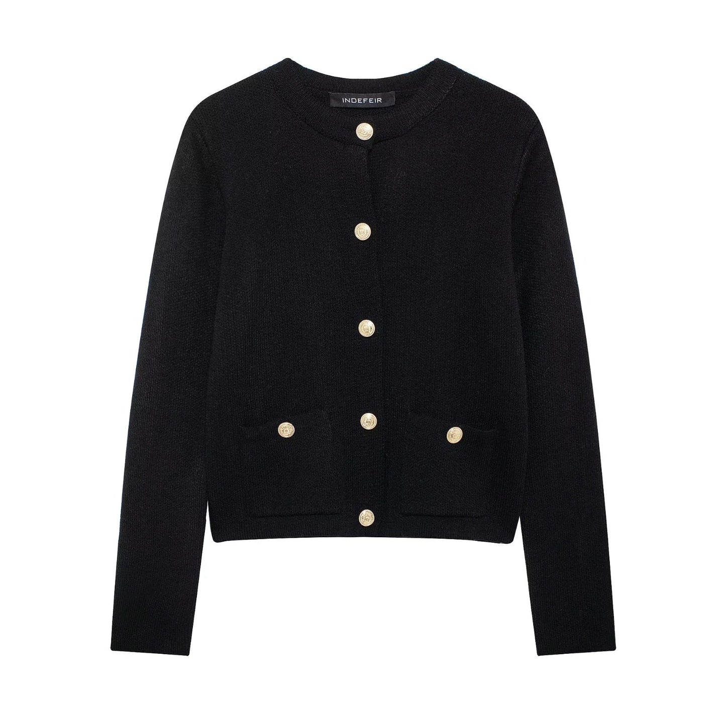Zinnia - Cardigan casual con bottoni dorati per donne 