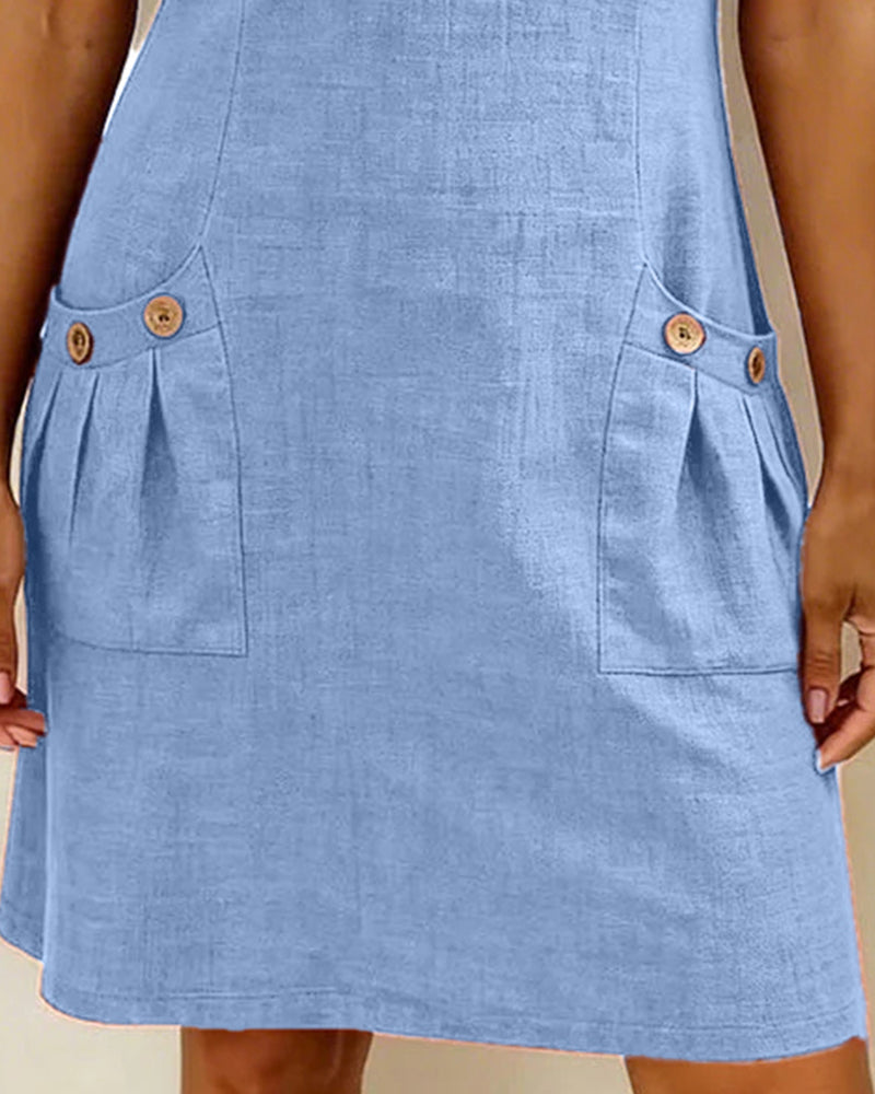 Fiorenza™ | Abito in Cotone con Zip Decorativa e Tasche