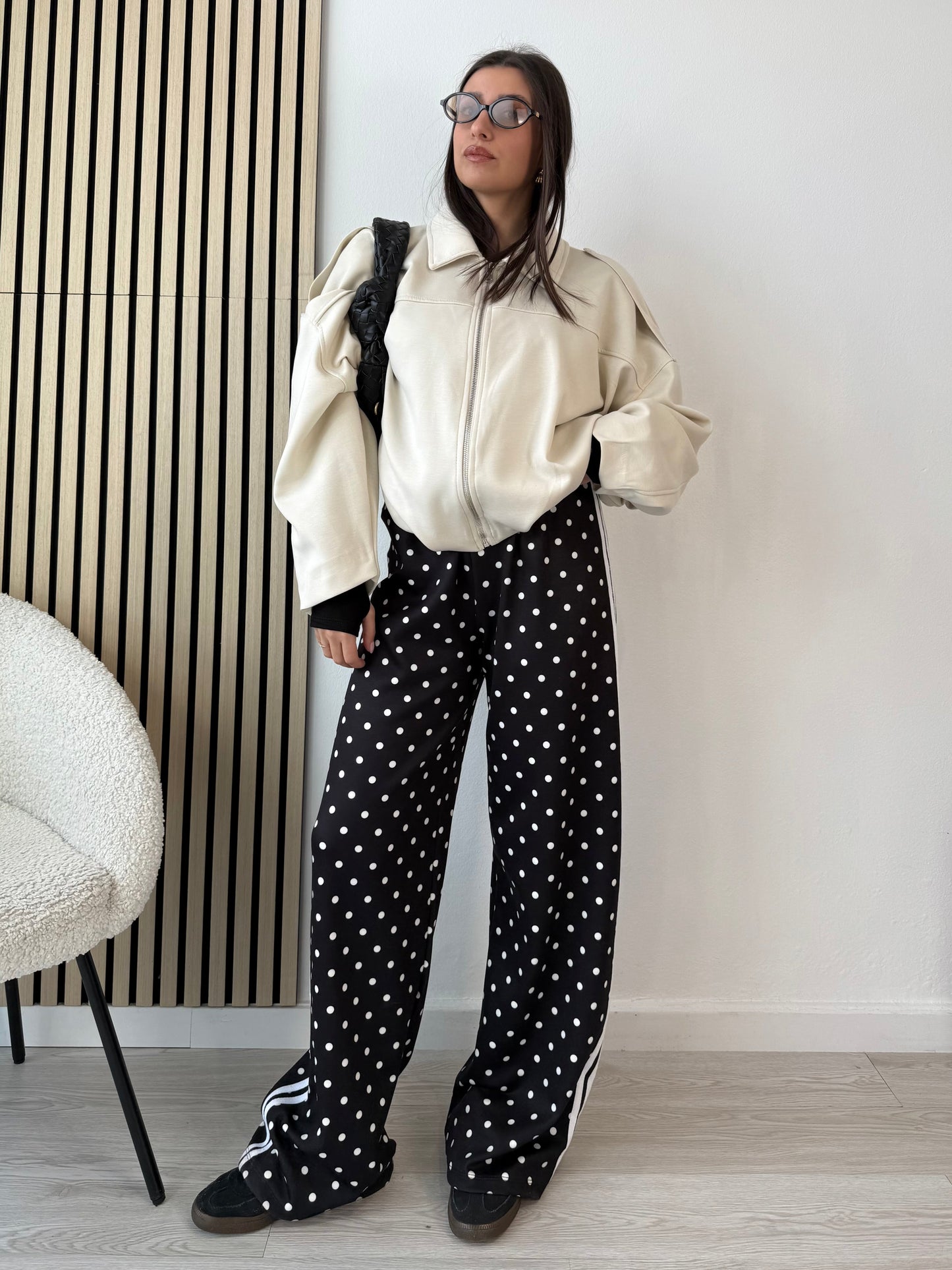 Bomber in tessuto Trend Panna