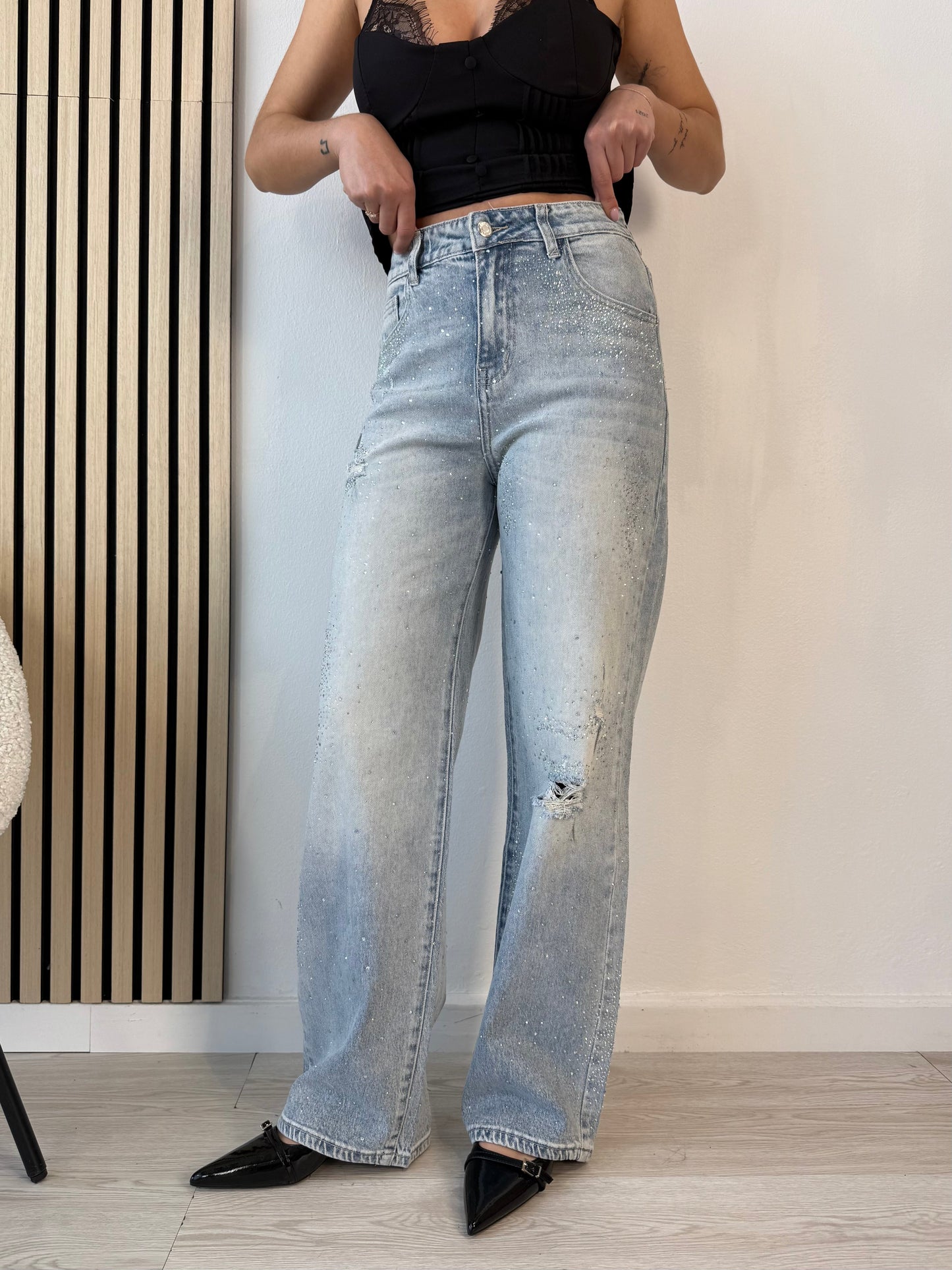 Jeans Total Strass