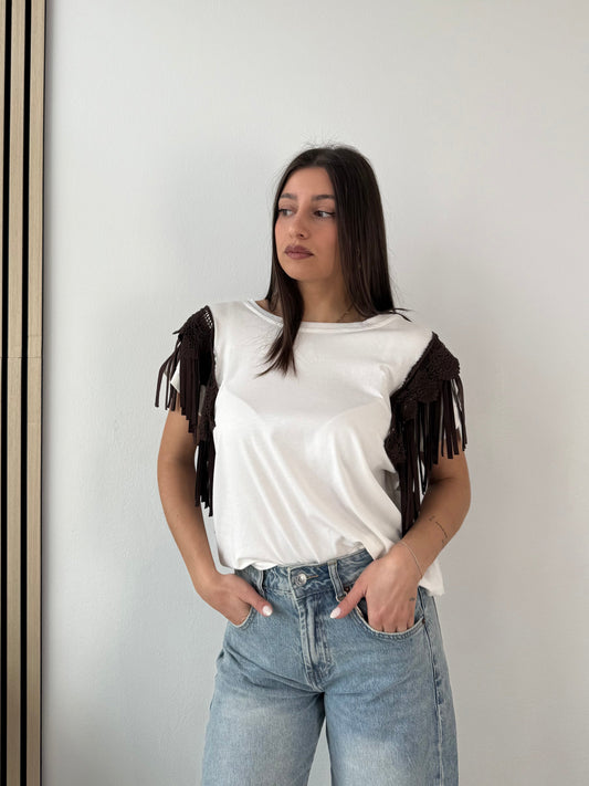 T-shirt con frange