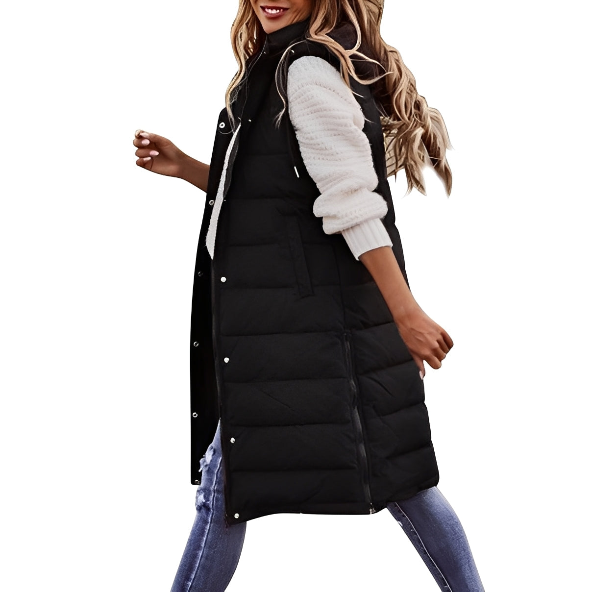 Brenna - Elegante giacca lunga in piuma per donne