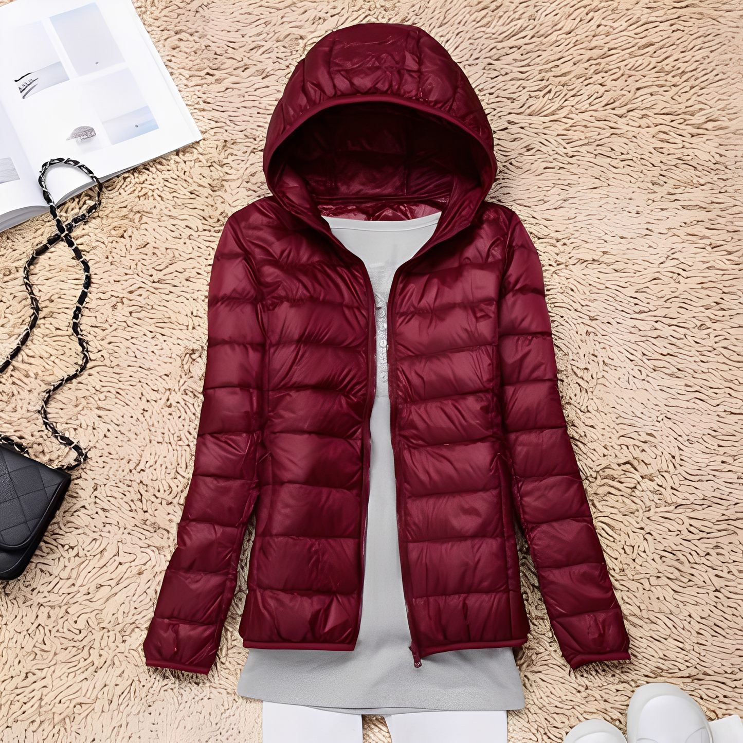 Lyndsay - Casual, sottile giacca di piuma per donne 