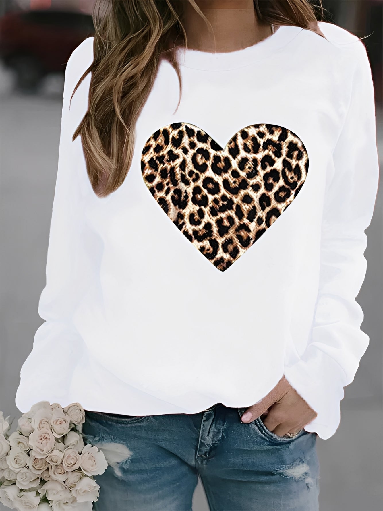 Daniella - Maglione casual con motivo a cuore per donne 