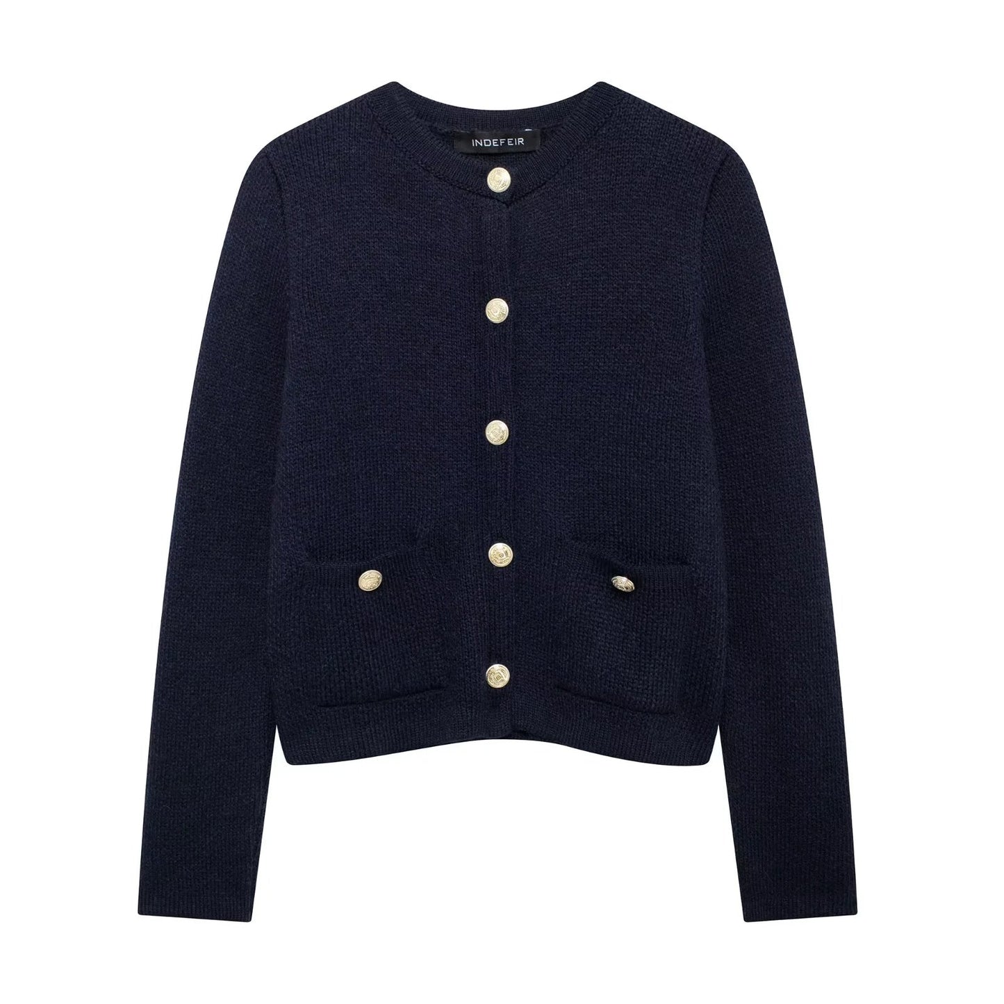 Zinnia - Cardigan casual con bottoni dorati per donne 