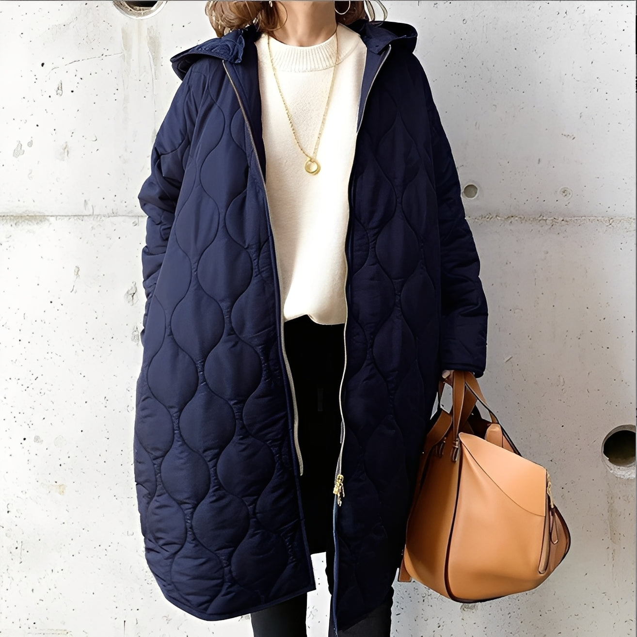 Krystine - Cappotto Parka casual con cappuccio per donne