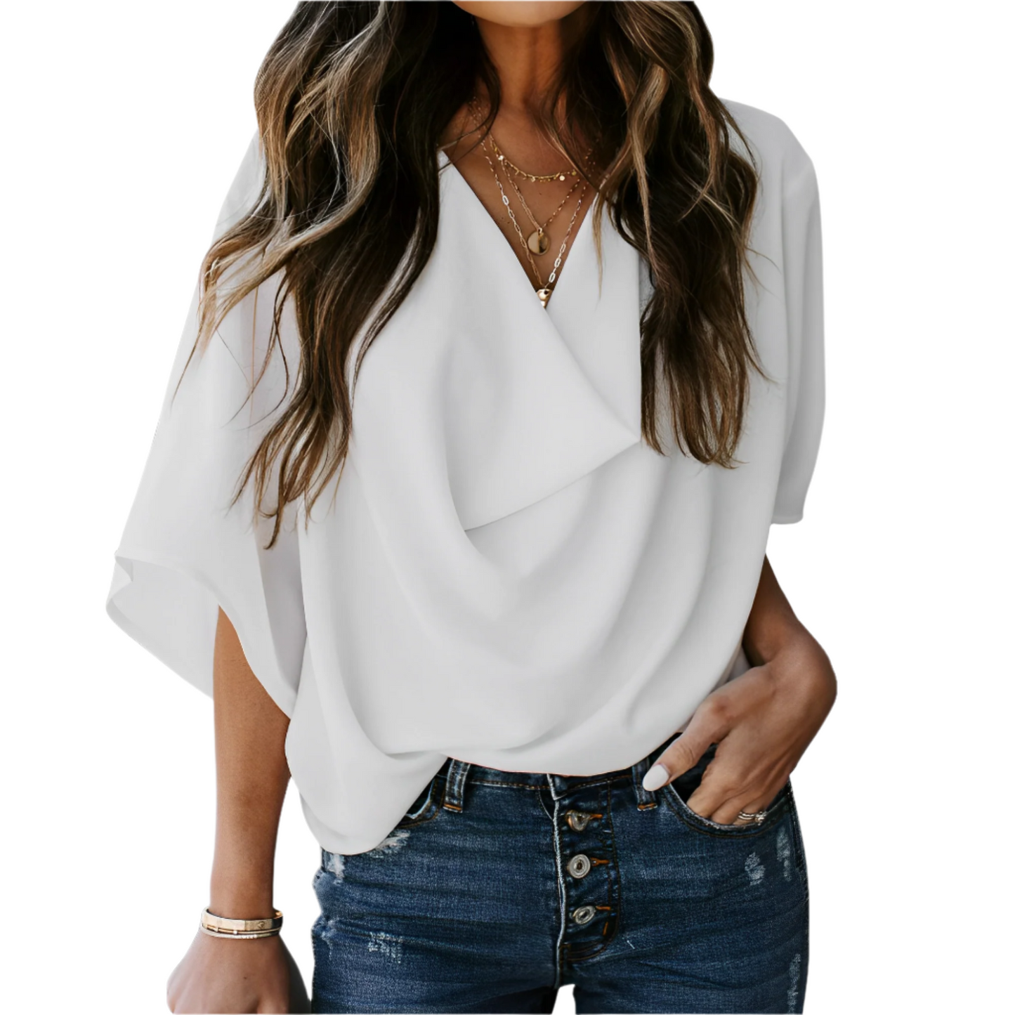 Nicholas - Blusa ampia con scollo a V per donne 