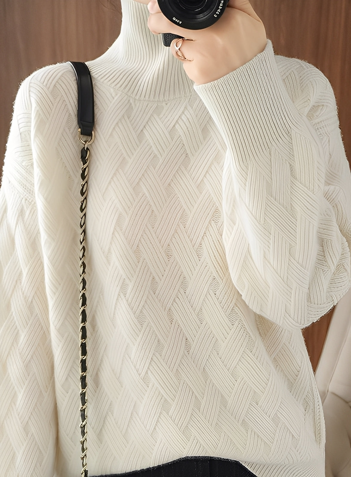 Ryanne - Maglione a collo alto in cashmere per donne 