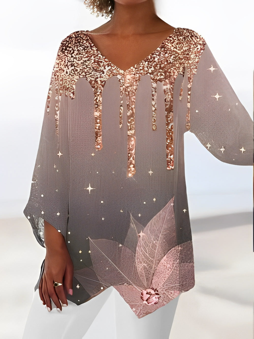 Berry - Camicetta elegante con scollo a V