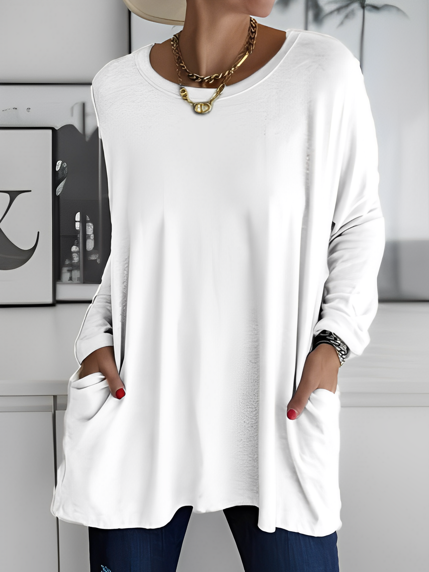 Leola - Maglione casual con tasche per donne 