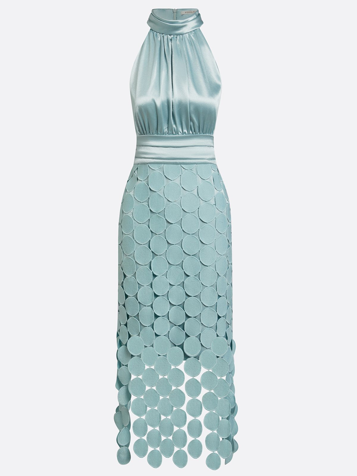 Irene™ | Abito Midi in Raso con Gonna Cut-Out a Cerchi