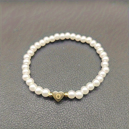 Chic Heart Initial Bracelet (A–Z)