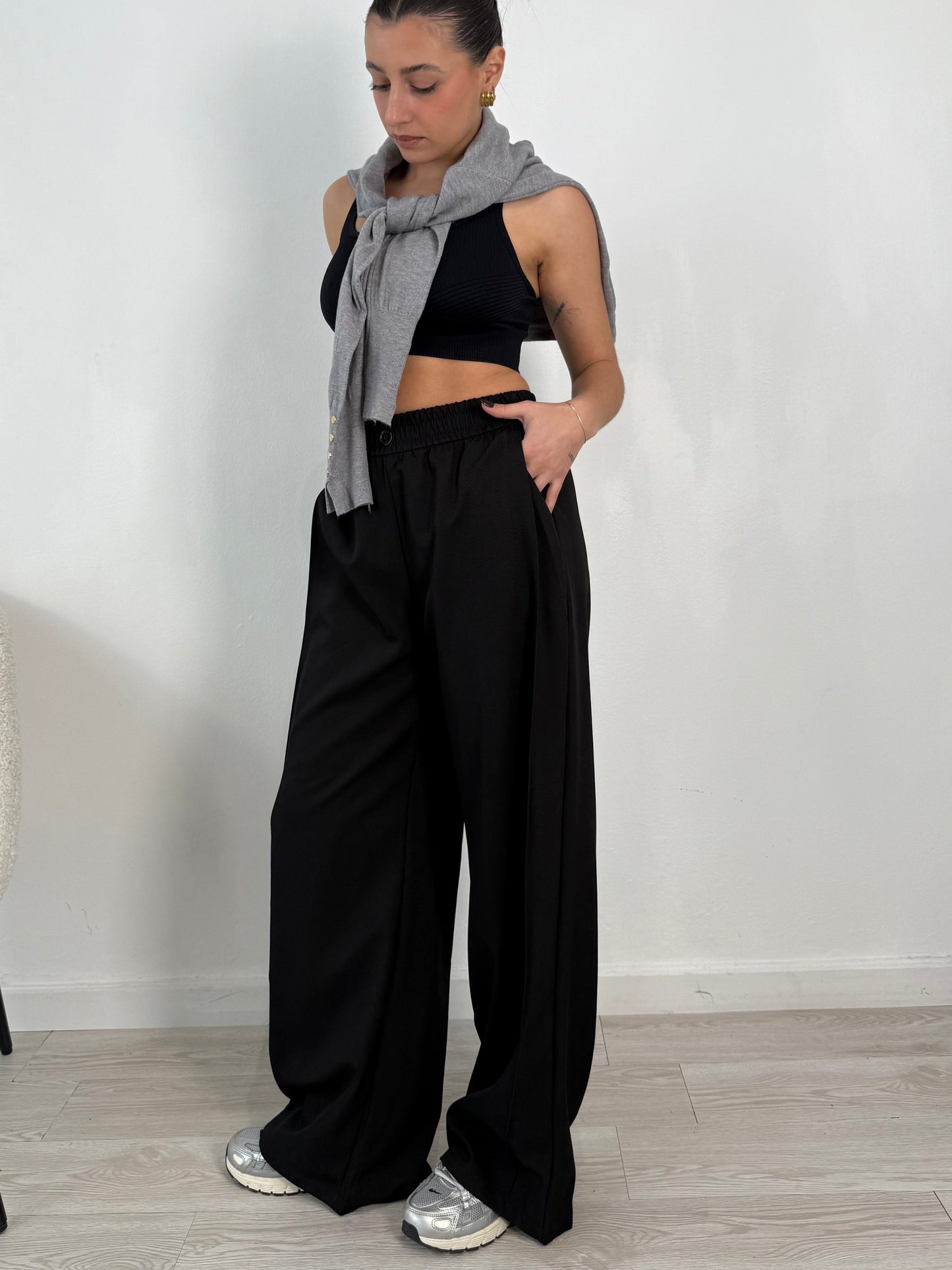 Pantalone palazzo con elastico