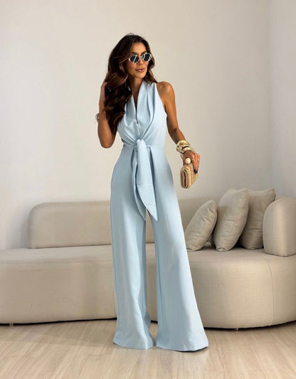 Aurora™ | Jumpsuit Drappeggiato con Nodo Sciarpa