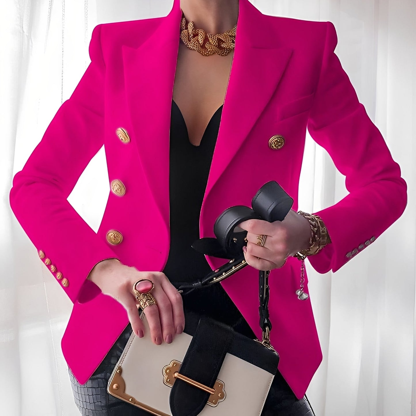 Raschelle - Classico Blazer con Bottoni per Donne 