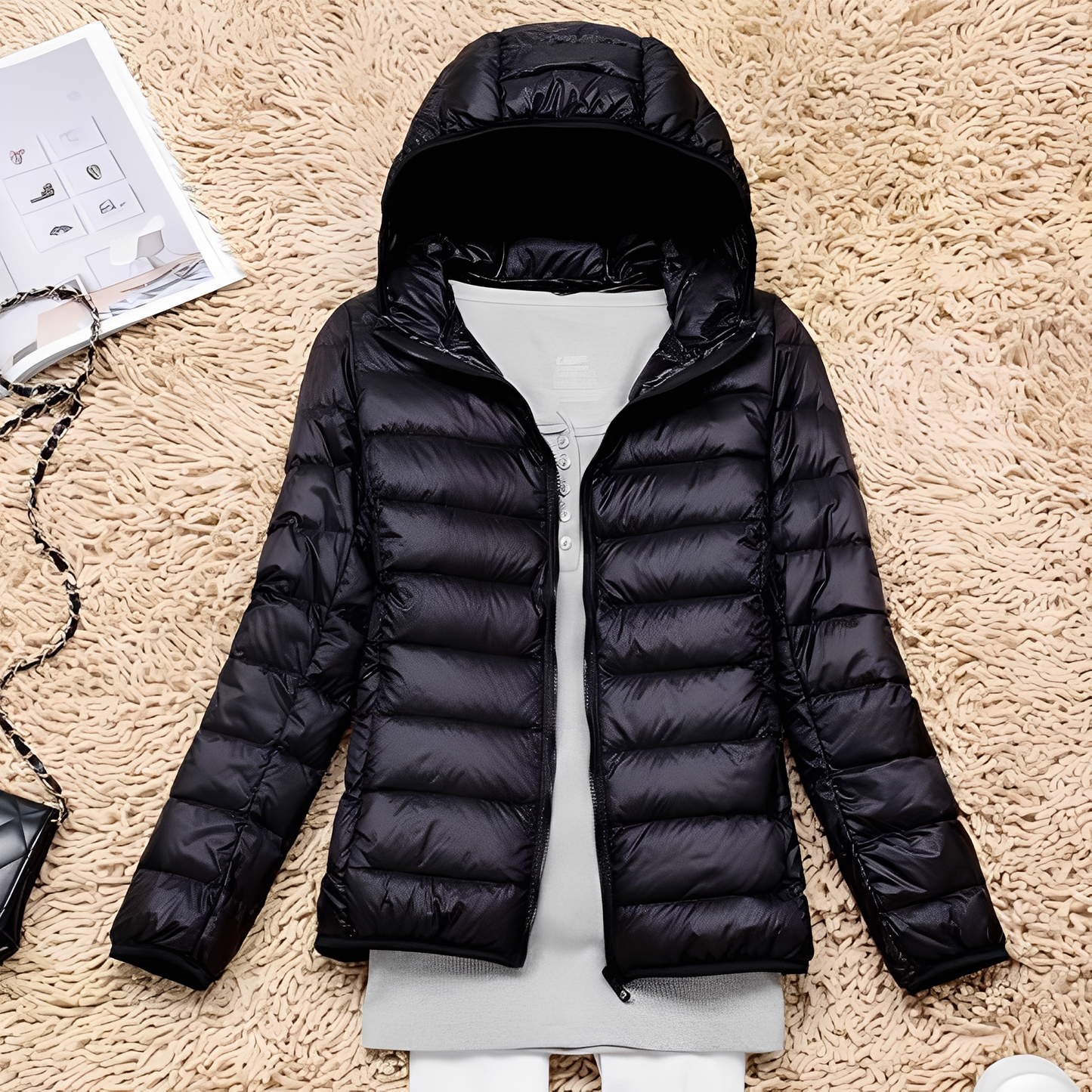 Lyndsay - Casual, sottile giacca di piuma per donne 