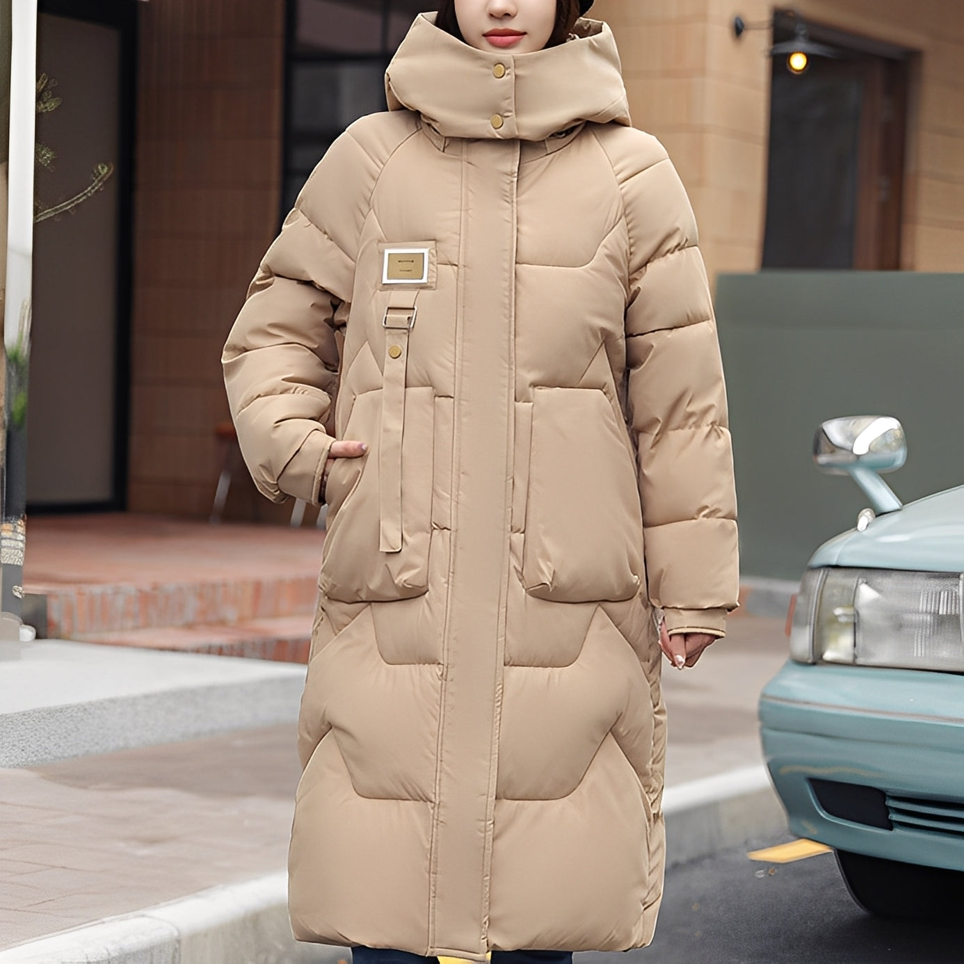 Rexanne - Elegante giacca lunga con cappuccio per le donne