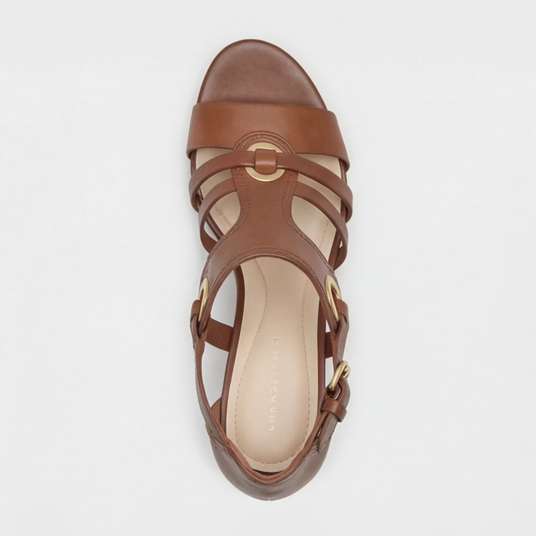 Carla™ | Sandali con Tacco in Sughero e Cinturini in Pelle