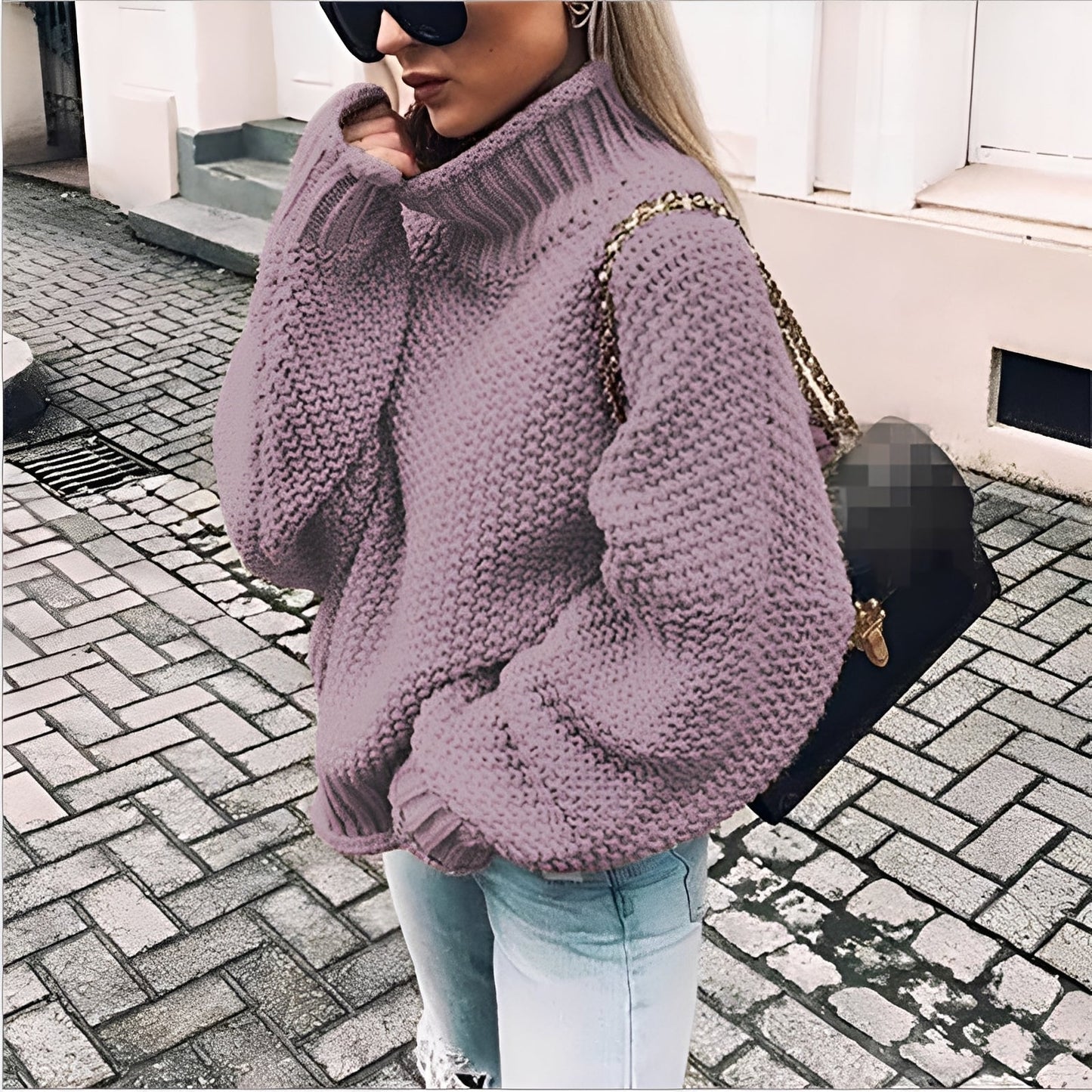 Paulina - Maglione a collo alto casual in maglia spessa per donne