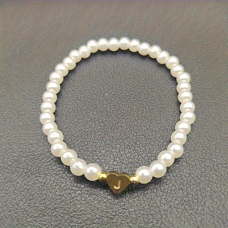 Chic Heart Initial Bracelet (A–Z)
