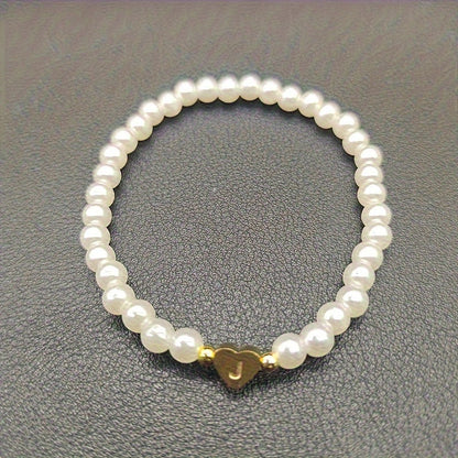 Chic Heart Initial Bracelet (A–Z)