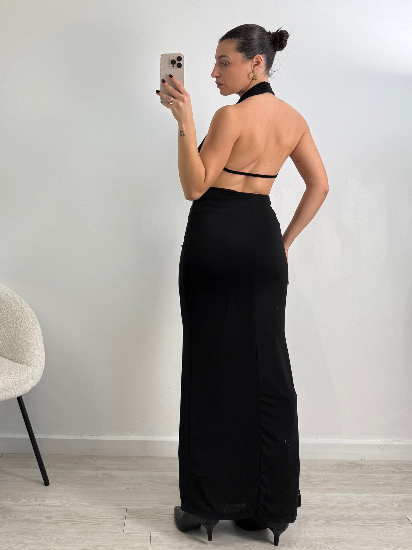Megan dress long open back