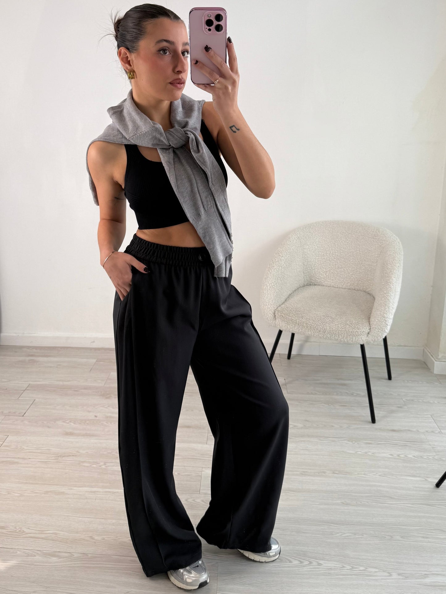 Pantalone palazzo con elastico