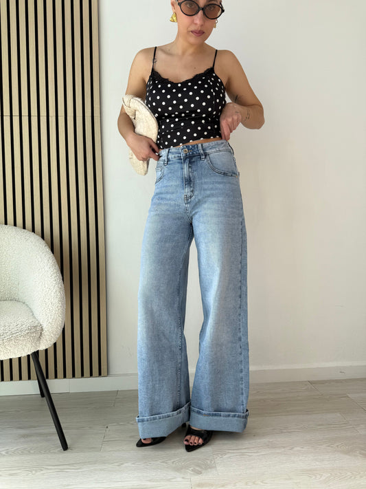 Jeans palazzo extra long