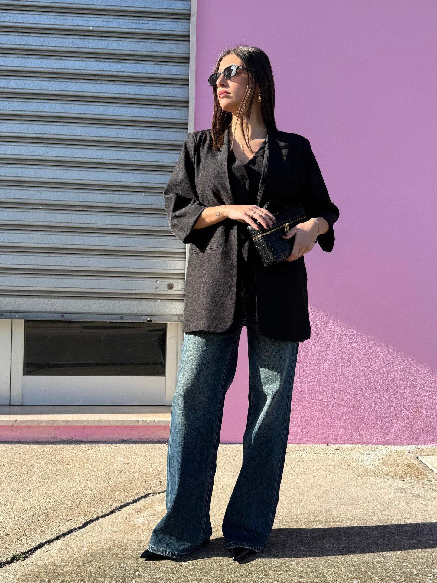 Blazer 3/4 con finto gilet