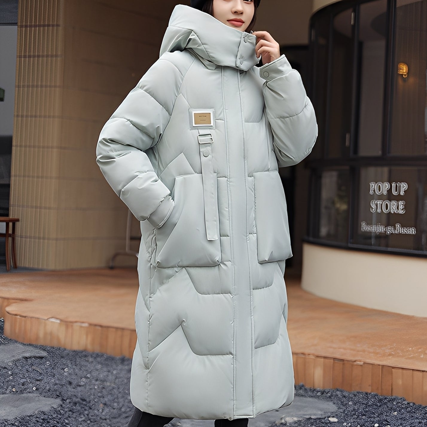 Rexanne - Elegante giacca lunga con cappuccio per le donne