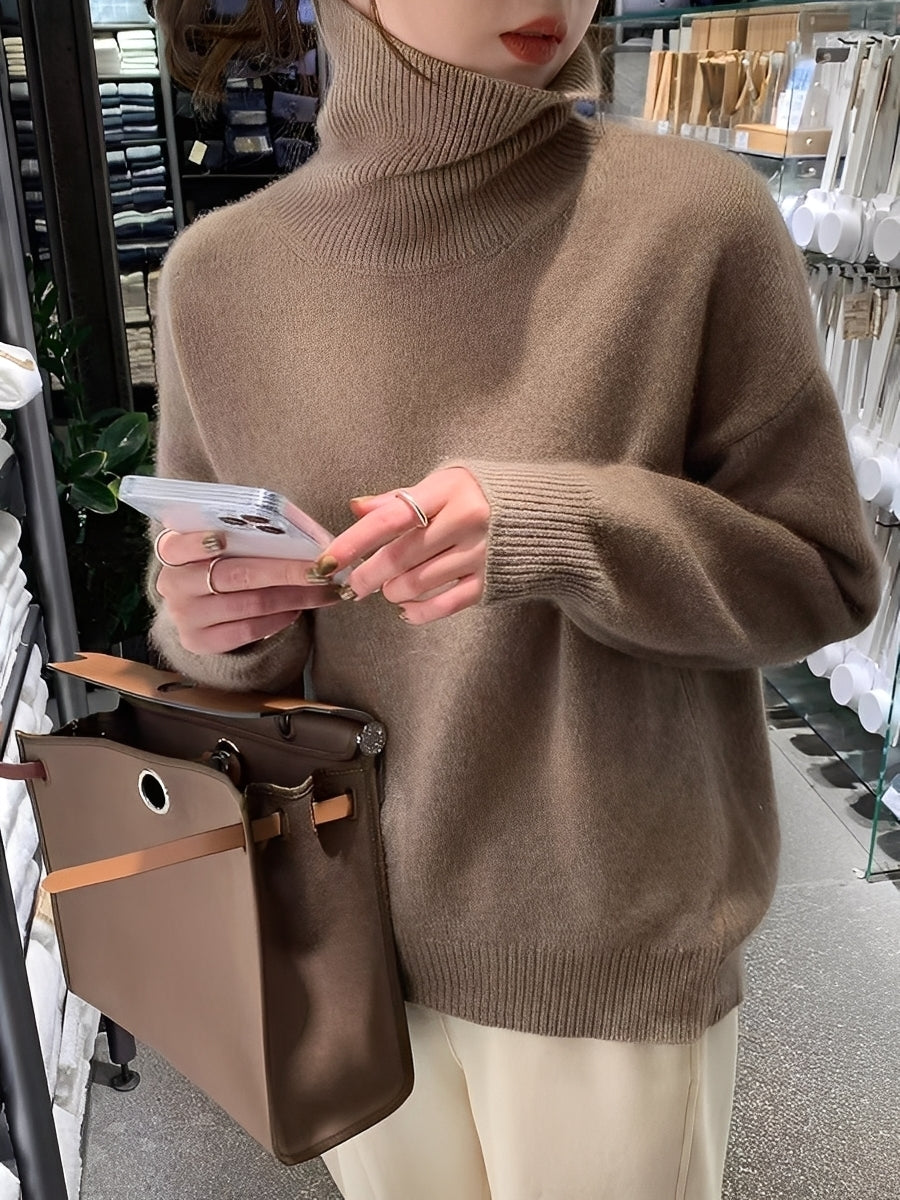 Yvette - Maglione a collo alto in cashmere per donne 