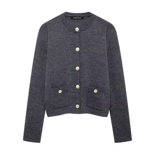 Zinnia - Cardigan casual con bottoni dorati per donne