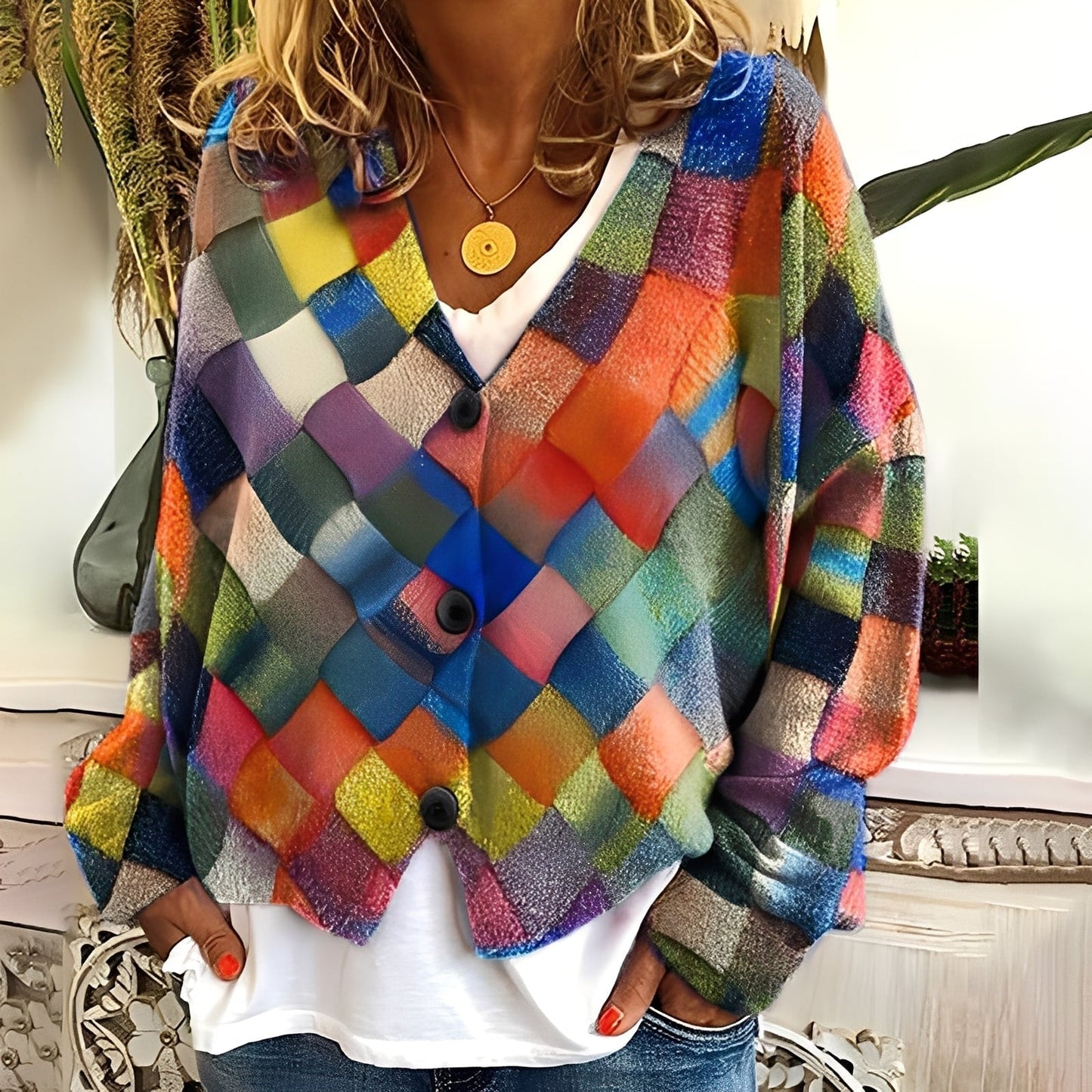 Nydia - Maglione morbido e casual con stampa per donne 