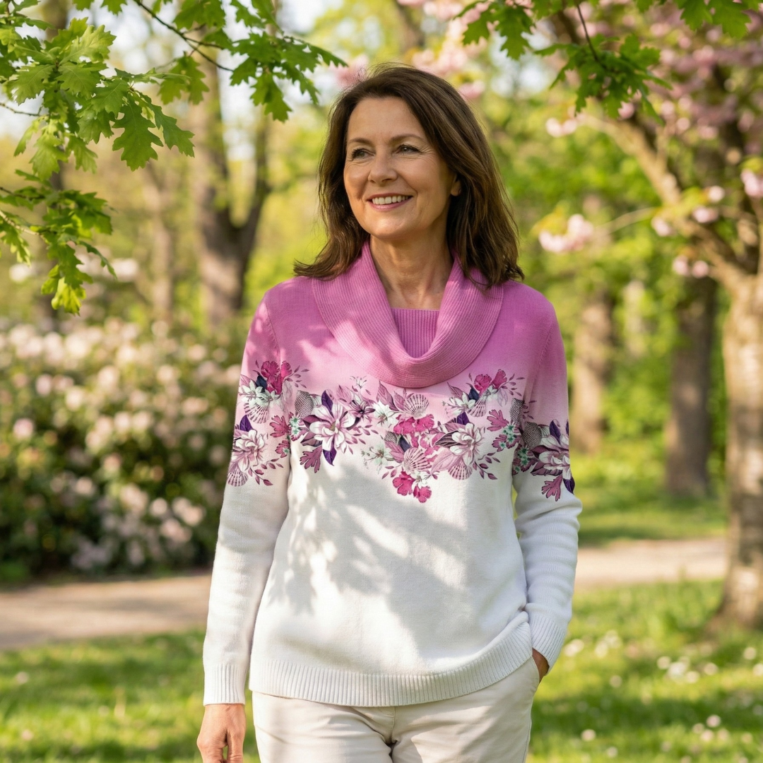 Maglione a Collo Alto Floreale Alora