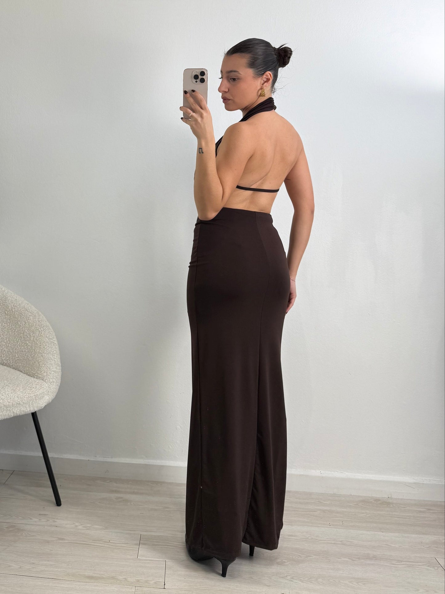 Megan dress long open back