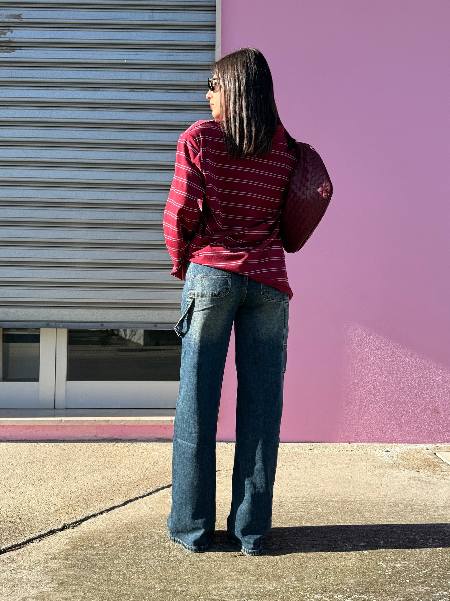 Jeans cargo blu