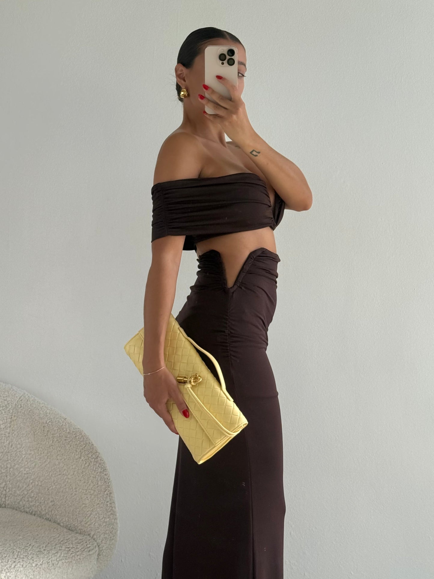 Set top e gonna lunga scollo a V
