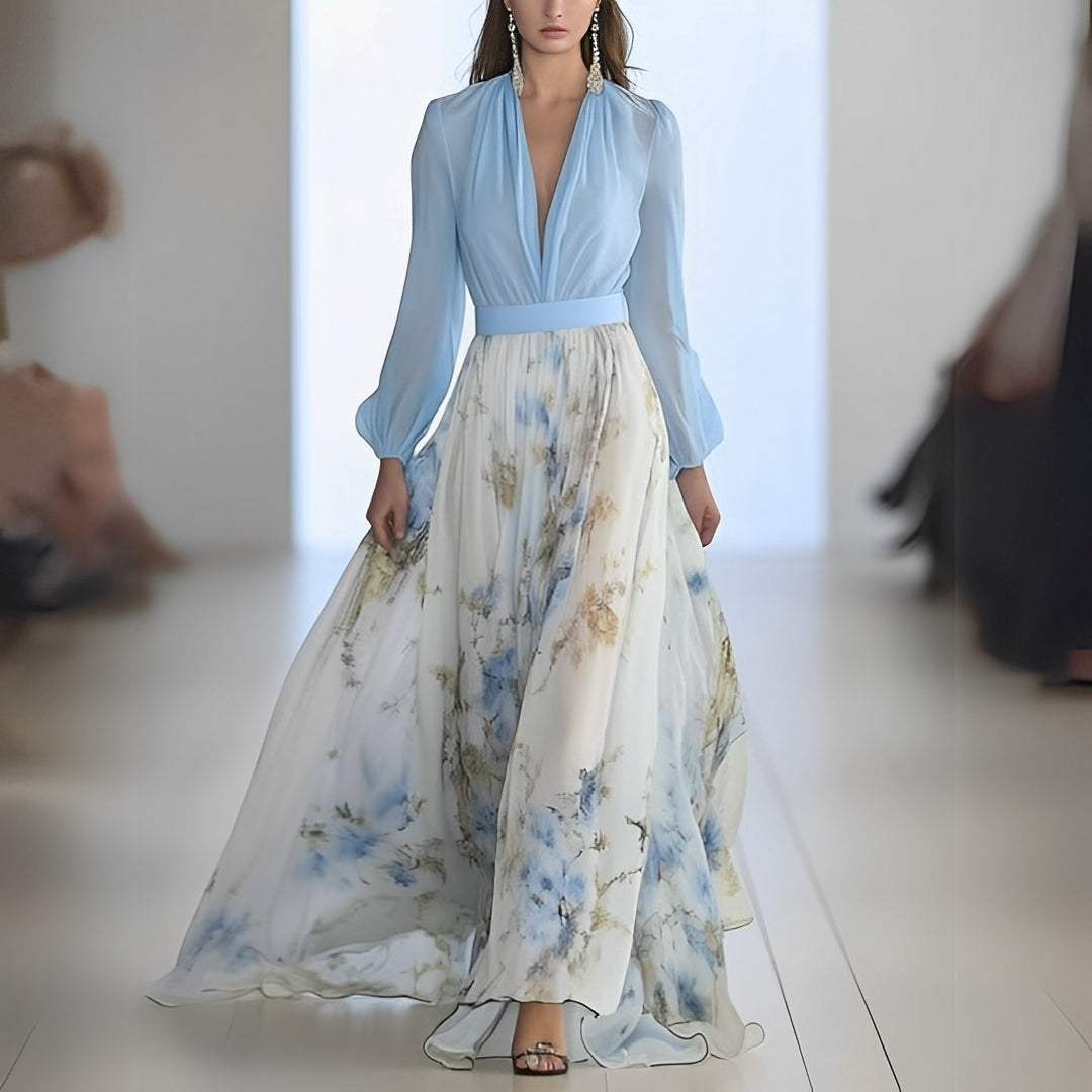 Cherise - Abito lungo alla moda con stampa floreale