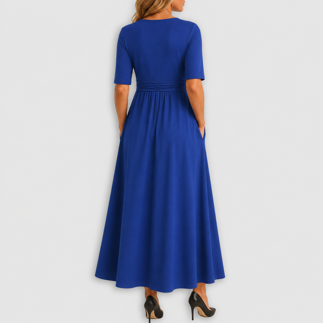 Elira | Abito Midi con Scollo Incrociato e Tasche