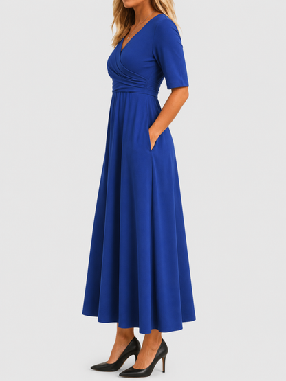 Elira | Abito Midi con Scollo Incrociato e Tasche