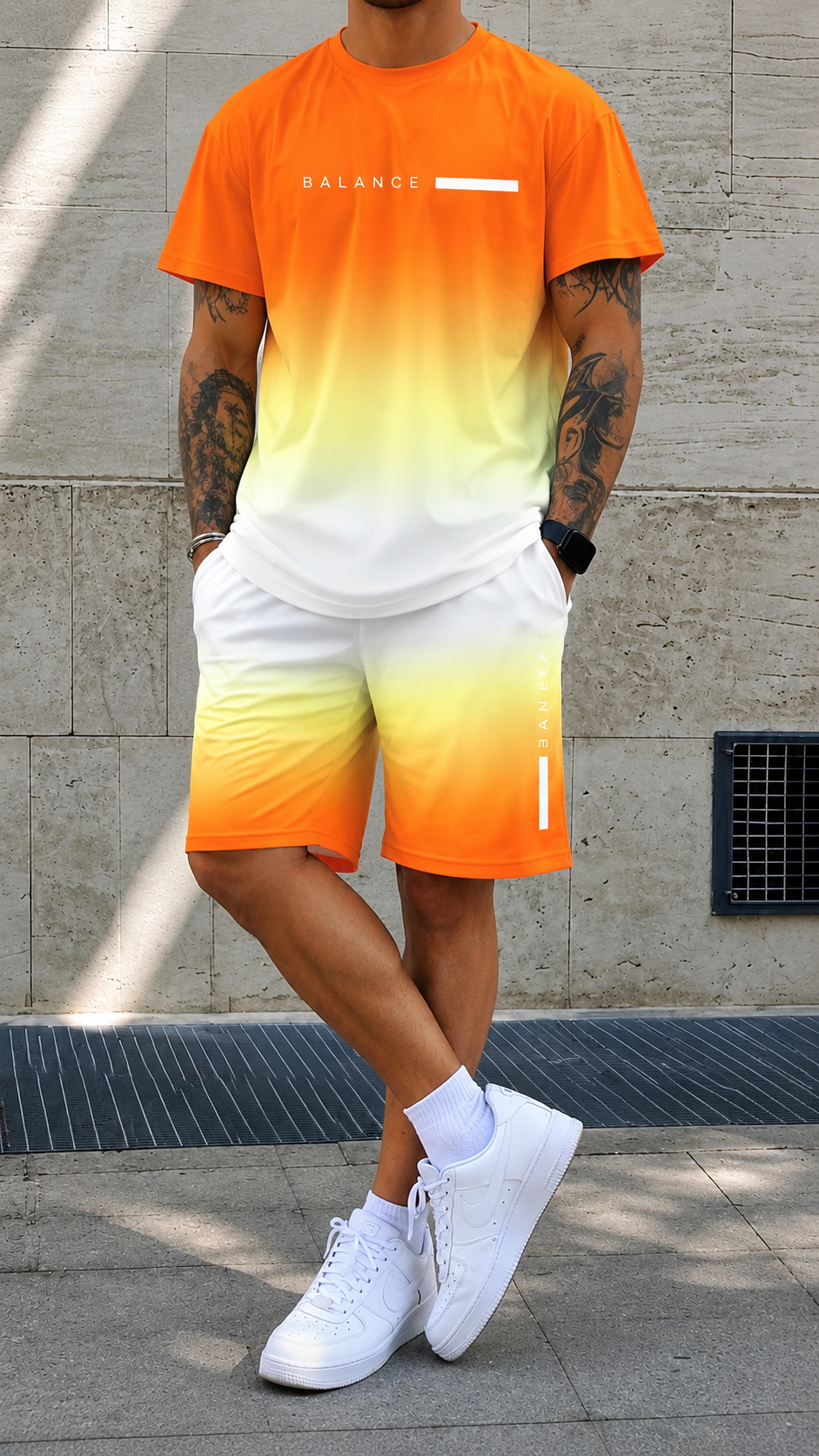 Varel | Completo Estivo Uomo Sfumato – T-Shirt e Pantaloncini Coordinati