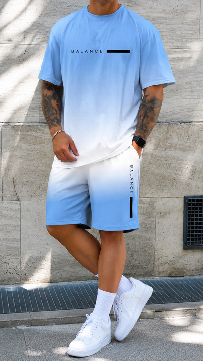 Varel | Completo Estivo Uomo Sfumato – T-Shirt e Pantaloncini Coordinati