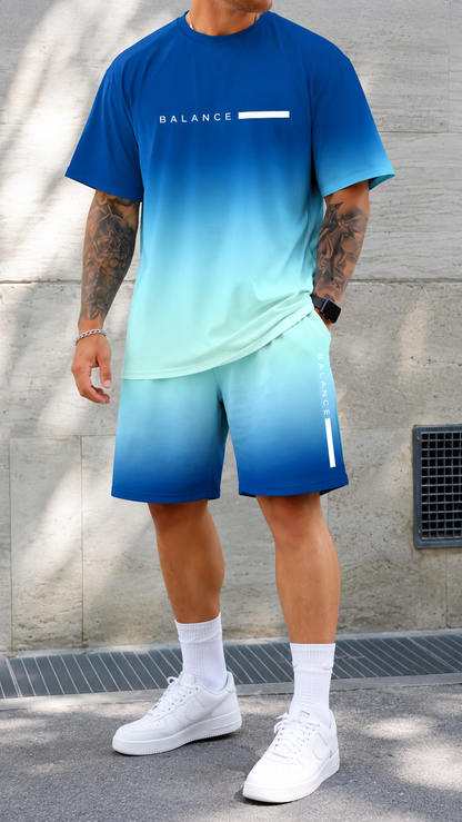 Varel | Completo Estivo Uomo Sfumato – T-Shirt e Pantaloncini Coordinati