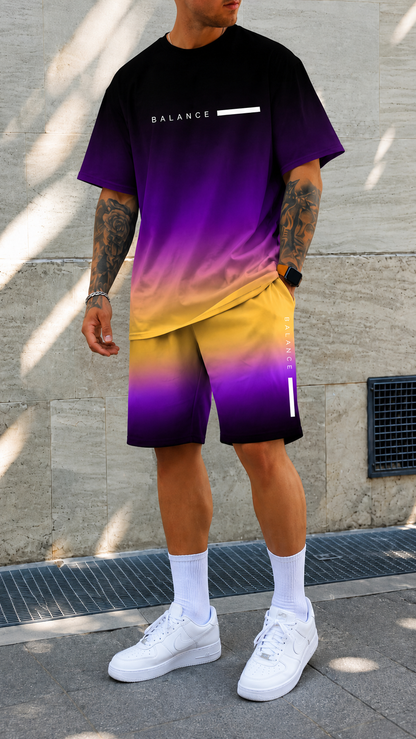 Varel | Completo Estivo Uomo Sfumato – T-Shirt e Pantaloncini Coordinati
