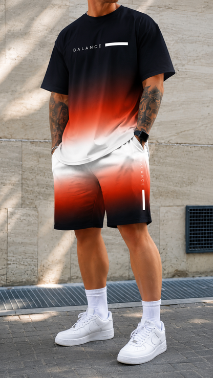Varel | Completo Estivo Uomo Sfumato – T-Shirt e Pantaloncini Coordinati