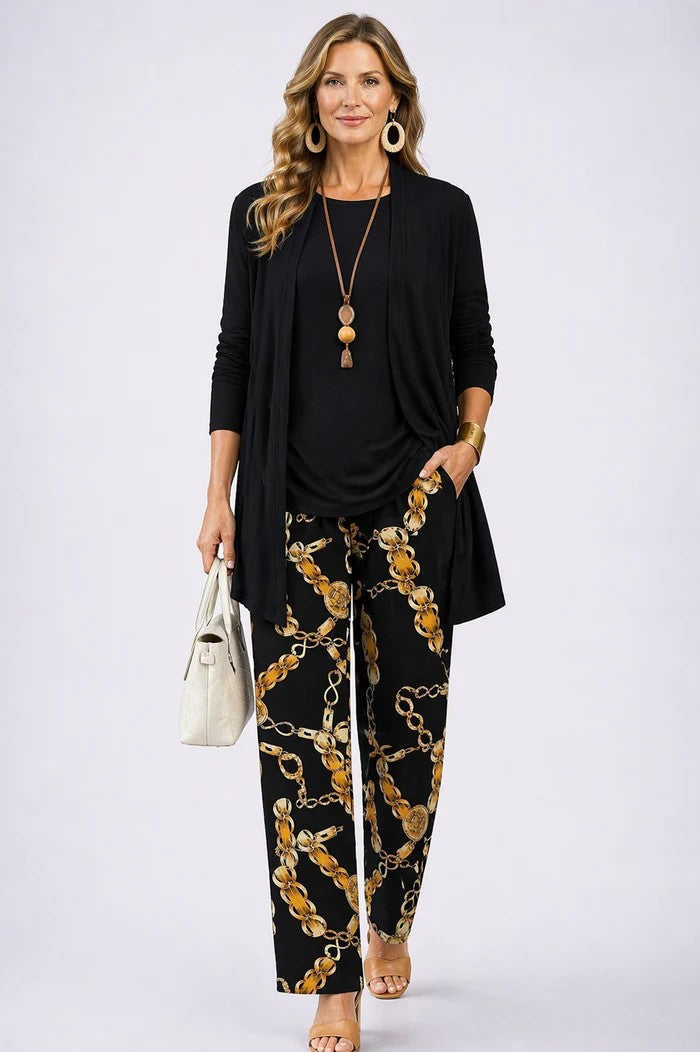 Carmen™ | Completo 3 Pezzi Elegante con Cardigan Lungo e Pantaloni