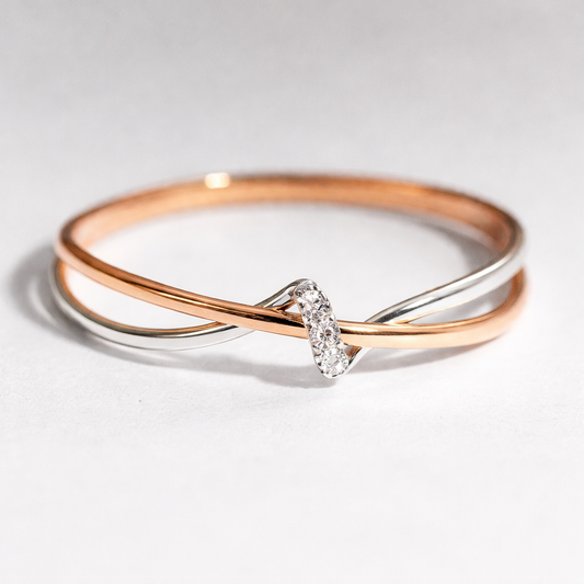 Anello Vintage a Intreccio in Oro e Argento